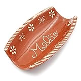 Traditionelles Portugiesisch handgemaltes Vintage Ton Terracotta Melon Serviertablett Medium terracotta