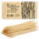 Zahnstocher Holz: 200x Premium Bambus Zahnstocher für schonende Zahnpflege – Holz Zahnstocher aus Bambus für Zahnhygiene und zum Basteln – Zahnhoelzer Holz rund – Nützliche Haushaltshelfer von LIVAIA