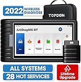 TOPDON ArtiDiag800 BT OBD2 Diagnosegerät mit Alle Systemdiagnosen &28 Servicefunktionen, Auto Diagnosegerät mit Bluetooth, Free Software-Upgrade Diagnosescanner, Öl-Reset/ IMMO/EBP/SAS/TPMS