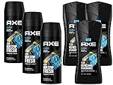 AXE 6er Set Alaska mit 3x Deo Deospray Deodorant Bodyspray ohne Aluminium und 3x Duschgel Shampoo 3in1 Showergel (6 Produkte)