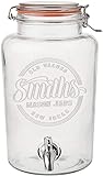 Smith's Mason Jars 5-Liter-Getränkespender aus Glas mit Zapfhahn aus Edelstahl | Locherspender | Getränkekrug mit Ausguss | Ideal für Outdoor-Picknick-BBQ-Partys und Mehr (ohne Ständer)