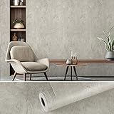 VEELIKE Selbstklebende Tapete Betonoptik Klebefolie Retro Wandtapete Grau Möbelfolie Industrial Optik Wanddeko Wohnzimmer Küchentapete Abwaschbar Tapeten Schlafzimmer Vintage Shabby Baddeko 40cm×300