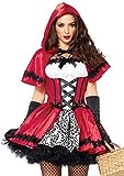 LEG AVENUE 85230 - 2Tl. Kostüm Set Gothic Riding Hood, Kostüm Damen Karneval rot/weiß, L (EUR 40)