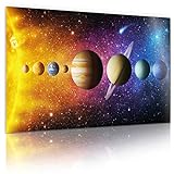 Sonnensystem XXL Universum Poster; Galaxie Weltraum Fotoposter; Weltall Wandbild Kunstdruck 80 x 45 cm Wand-Dekorationen mit eindrucksvollen Farben (Sonnensystem)