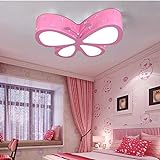 HBVAN LED-Deckenleuchte für Kinderzimmer Schlafzimmer 24W LED Kreative Schmetterlings-Kindergarten-Mädchen Rosa Prinzessin Room Illumination (ROSA)