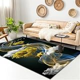 RUGMRZ Teppich Nach MassEppich Wohnzimmer Teppich billig 50x150CM Gleitschutz Teppich GrünBlauer Abstrakter Teppich Teppich Desig