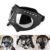 PETLESO Hunde Sonnenbrille Augenschutz Hundebrille Schutzbrille Fuer Große Hunde für Outdoor-Aktivitäten (Schwarz)