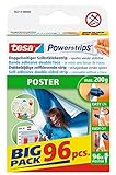 tesa Powerstrips POSTER Big Pack - Doppelseitige Klebestreifen für Poster und Plakate - Selbstklebend und spurlos wieder ablösbar - Bis zu 200 g Halteleistung - 96 Stück