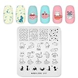 Alexnailart Nagel Stempelplatten Kreative Cartoon Tier Thema Bild Design-Vorlagen Katze Maus Tasse Schmetterling Multi Muster Leiterplatte Maniküre DIY Nail Art Druck werkzeug