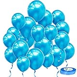 iZoeL 100Stk Hellblau Luftballons Latex Ballons 30cm Helium Hochzeitsballons Geburtstag Hochzeit Jubiläum Party Deko