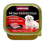 animonda Vom Feinsten Senior Hundefutter, Nassfutter für ältere Hunde ab 7 Jahren, mit Rind + Geflügel, 22 x 150 g