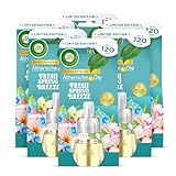 Air Wick Duftölflakon Nachfüller Fresh Spring Breeze – Floraler Raumduft – 6er Duftöl Set – Plastikfreie Verpackung