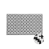 Butlers Colour Clash Outdoor Teppich Mosaik 150x90 cm in Schwarz-Weiß - Flachgewebe Teppich für Innen- und Außenbereich