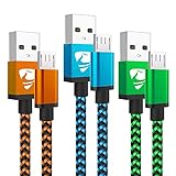 Aione Micro USB Kabel [3-Pack, 2m] 2A USB Ladekabel geflochtenes Kompatibel mit Android Smartphones, Samsung, HTC, Sony, Nexus und Mehr Aione