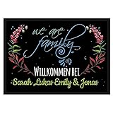 PR Print Royal Fußmatte mit Spruch - We Are Family - Willkommen - Selbst Gestalten mit Wunschnamen 90 x 60 cm