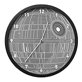 Paladone Death Star Leuchtende Wanduhr im Dunkeln - Offiziell lizenziert Star Wars Beleuchtungsdekoration - Inklusive Wandaufkleber, Dekoration für Kinderzimmer, batteriebetrieb