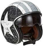 Origine helmets 202537028101805 Sprint Rebel Star Open Face Helme, White -Grey, L