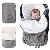 Wickeldecke für Kinderwagen, Schlafsack für Neugeborene Kinderwagensack für Mädchen oder Jungen von 0-12 Monaten (Grau)
