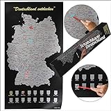 Scratch Rubbelkarte Deutschland: Scratchkarte, Rubbelkarte Deutschland. Einfach freirubbeln, wo man schon gewesen ist, auch sehr schön als Wanderkarte, ein tolles Geschenk.