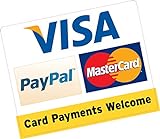 Card PayPal Visa MasterCard 150 x 120 mm Kreditkarte Vinyl Aufkleber Geschäft Taxi Business
