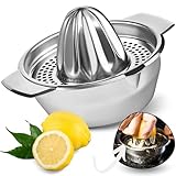 LINFELDT® 450ML Zitronenpresse Edelstahl - Orangen & Limetten - Rostfrei & Spülmaschinenfest - fängt Kerne & Fruchtfleisch auf - 16,7B x 13,5H