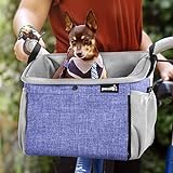 Pecute Haustier Fahrradtasche für hunde Katzen Fahrradkord Hundetasche Hundekorb Rucksack vorne Atmungsaktiv Netzfenster Faltbar für Kleine Mittlere Hunde und Katzen(6kg)