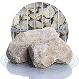 Schicker Mineral Kalk Gabionensteine beige 25 kg, Bruchsteine in Verschiedene Körnnungen, Steine als Füllmaterial für Ihre Gabionen, zur Gartendeko (60-120 mm)