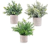 E-Bestar Künstliche Pflanzen im Topf Künstliche Pflanzen Gras im Topf Klein für Home Schreibtisch Küche Badezimmer Garden Deko(3 Pack)