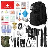 Männer Survival Kits ZS-23 Militärisches Überlebenskit 70-in-1 Taktischer Rucksack Zelt Erste-Hilfe-Set Messer Taschenlampe Kompass für Reisen Wandern Camping Outdoor Sport