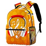 LAZEN Lässiger Rucksack High College & Middle School Büchertasche Wandern Camping Daypack Musikalische Kopfhörer Notizen