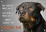 Petsigns Rottweiler - Hundeschild aus Metall - rostfreies Warnschild in TOP Qualität, DIN A4