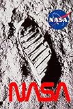 NASA: Notizbuch Fußabdruck auf dem Mond 15 X 23 CM, 200 linierte Seiten, Schwarze Linien auf Weißem Papier - Klassische Kunst (Journal Notizbuch, Notebook Journal)