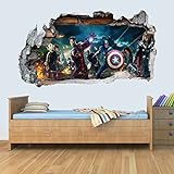 GNG Marvel Avengers Vinyl Smashed Wandkunst Aufkleber Aufkleber Schlafzimmer Jungen MädChen 3D L