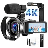 Videokamera 4K Camcorder IR Night Vision Videokamera 48.0MP Video Camera for YouTube 3.0 Inch Touchscreen Camcorder with Microphone and HandStabiliser
