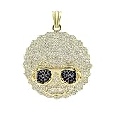 Moca Schmuck Iced Out Emoji Smiley Sonnenbrille Anhänger Halskette 18 Karat Vergoldet Bling CZ Simulierte Diamant Hip Hop Rapper Kette Halskette für Männer Frauen