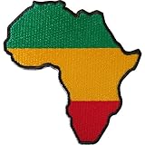 Bestickter Aufnäher zum Aufbügeln für Kleidung, Taschen, Rasta, Reggae, Flagge, Afrik