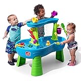Step2 Rain Showers Wasserspieltisch | Großer Wassertisch mit 13-teiligem Zubehörset | Garten Wasser Spieltisch für Kinder in Blau und Grü