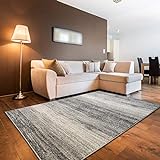 oKu-Tex Designer Teppich, Wohnzimmerteppich Mercur, weicher Webteppich grau meliert, modernes Design, 80 x 150 cm, Schadstofffrei nach Öko-Tex Standard 100
