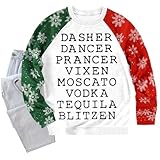 Generisch , lässig, Weihnachtsdruck, langärmelig, lockeres Oberteil Chiffon Hosenanzug Schicker Pullover D