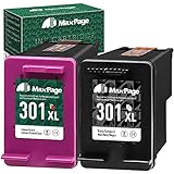 MaxPage 301 XL Multipack Druckerpatronen Wiederaufbereitet für HP 301XL Schwarz Farbe Patrone für HP Envy 4500 5530 4507 5532 4502 5534, DeskJet 2540 1510 3050a 1050 3050 OfficeJet 4630 2620 Druckers