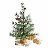 Loberon Deko-Baum Bohicon, Weihnachtsdeko, PVC, H/Ø ca. 45/40 cm, grün/braun