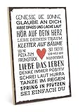 TypeStoff Holzschild mit Spruch – SEI EINFACH DU – im Vintage-Look mit Zitat als Geschenk und Dekoration zum Thema Freiheit und Unabhängigkeit (19,5 x 28,2 cm)
