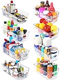 KICHLY Hochwertige vorratsschrank küche organizer - Set von 8 (4 große, 4 kleine Behälter) Stauraum für kühlschrank, Schränke, Regale, spülbecken, kosmetik Büromaterial, werkzeug organizer - BPA frei