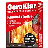abrazo CeraKlar KaminScheibe, 2x Kaminscheibenreiniger-Schwamm kratzfrei, Kaminreiniger Scheibe, Kamin-Ofen-Glas-Reiniger