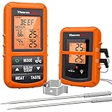ThermoPro TP20 Digital Funk Bratenthermometer 150m Reichweite Grillthermometer Ofenthermometer Thermometer Wireless mit 2 Temperaturfühlern für BBQ, Ofen und Grills