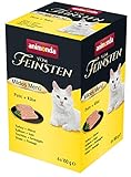 animonda Vom Feinsten Adult Katzenfutter, Nassfutter für ausgewachsene Katzen, mildes Menü, Pute + Käse, 6 x 100 g