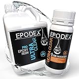 EPODEX® 2K Epoxidharz | Epoxy in Gießhöhe 0-5cm | River-Tische, Lampen und Epoxidharz Zubehör | Gießharz | Kunstharz | Resin | Glasklar oder in 40 Epoxidharz Farbe | Mengenrabatt