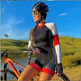 Radfahrenanzug Radfahren Jersey Set atmungsaktive Triathlon Anzug Frauen Overall einteilig Radfahren Sweatshirt mit Tasche Gel Pad (Color : 2, Size : XXX-Large)