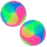 FineInno Blinkender Ball Hundespielzeug Ball Hundeball Leuchtend Glow Ball Hundespielball Ball Spielzeug für Hundes und Reinigen Sie Ihre Zähne (2 Stück Glatte Kugeln)