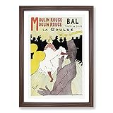 BIG Box Art Moulin Rouge La Goulue Vol.2 von Henri de Toulouse-Lautrec Gerahmter Kunstdruck, fertig zum Aufhängen, A2, 62 x 45 cm, walnuss